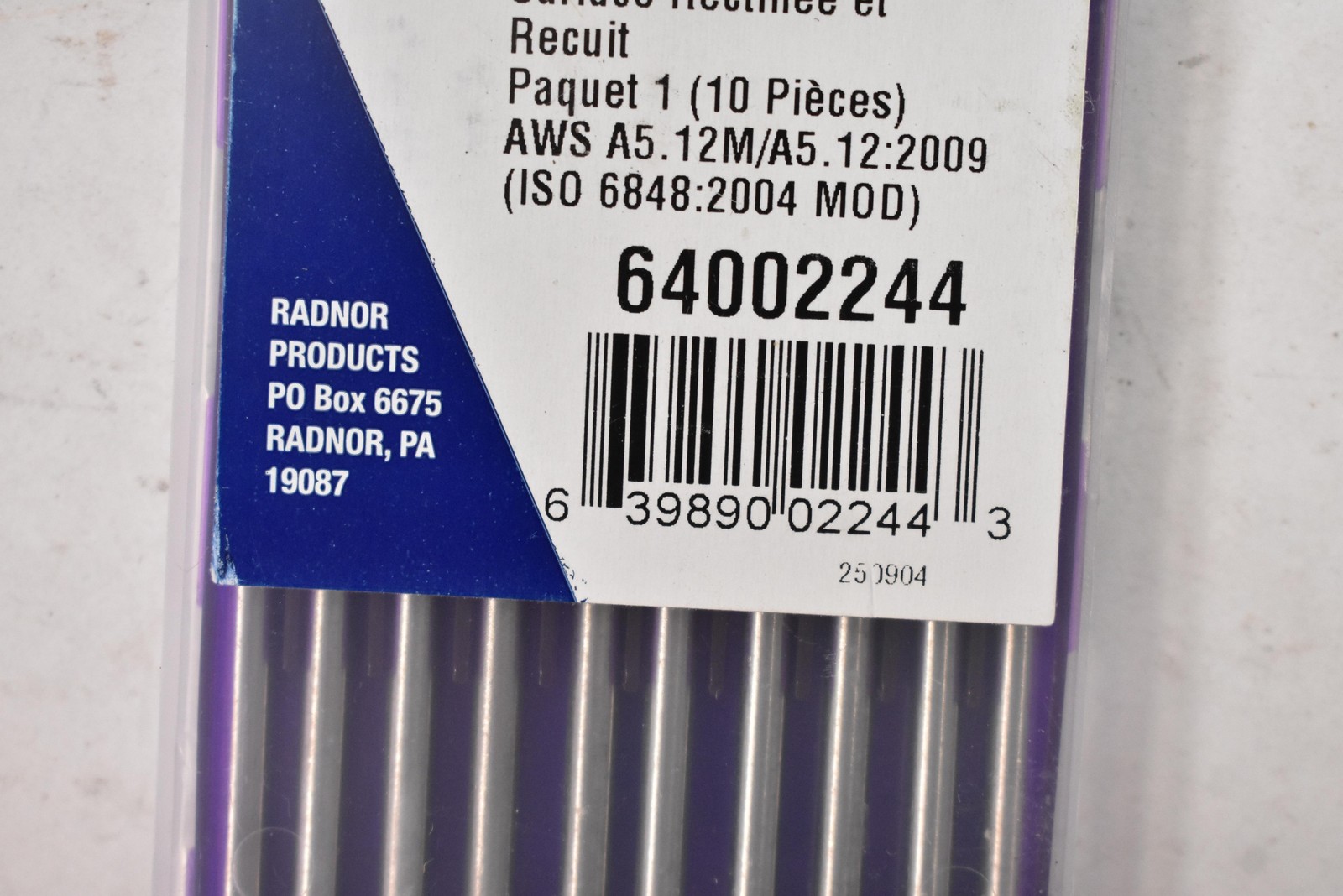 Radnor E3 Tungsten Electrodes 1/8 X 7 In EWG 3.2mm 10 Pack TIG Welding Rods
