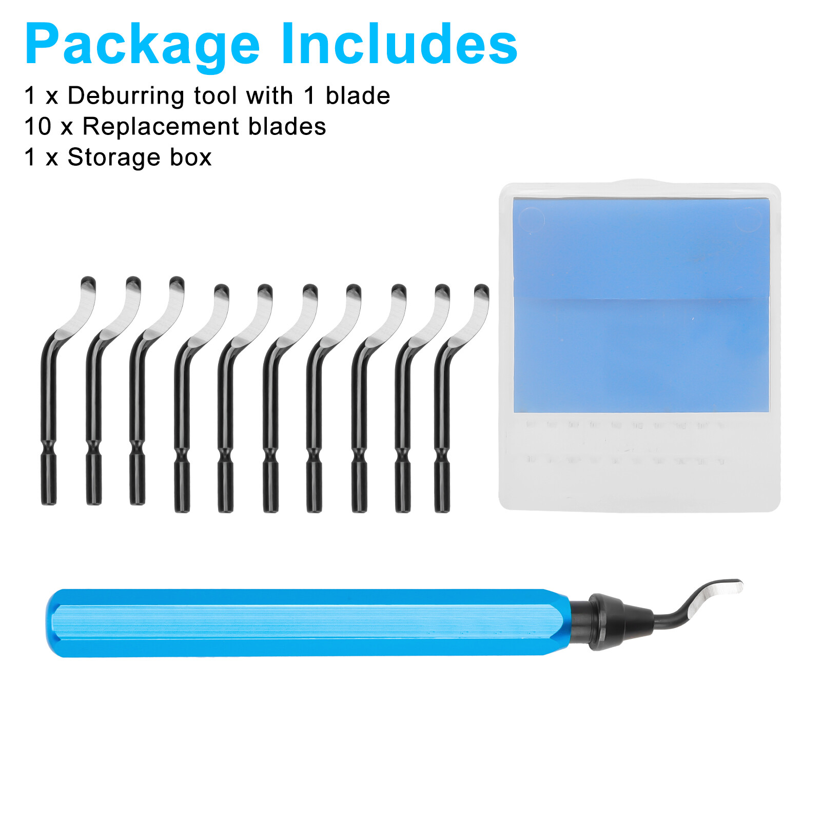 Deburring Tool with 10Pcs HSS Blades for Metal Aluminum Copper Plastic PVC Pipes