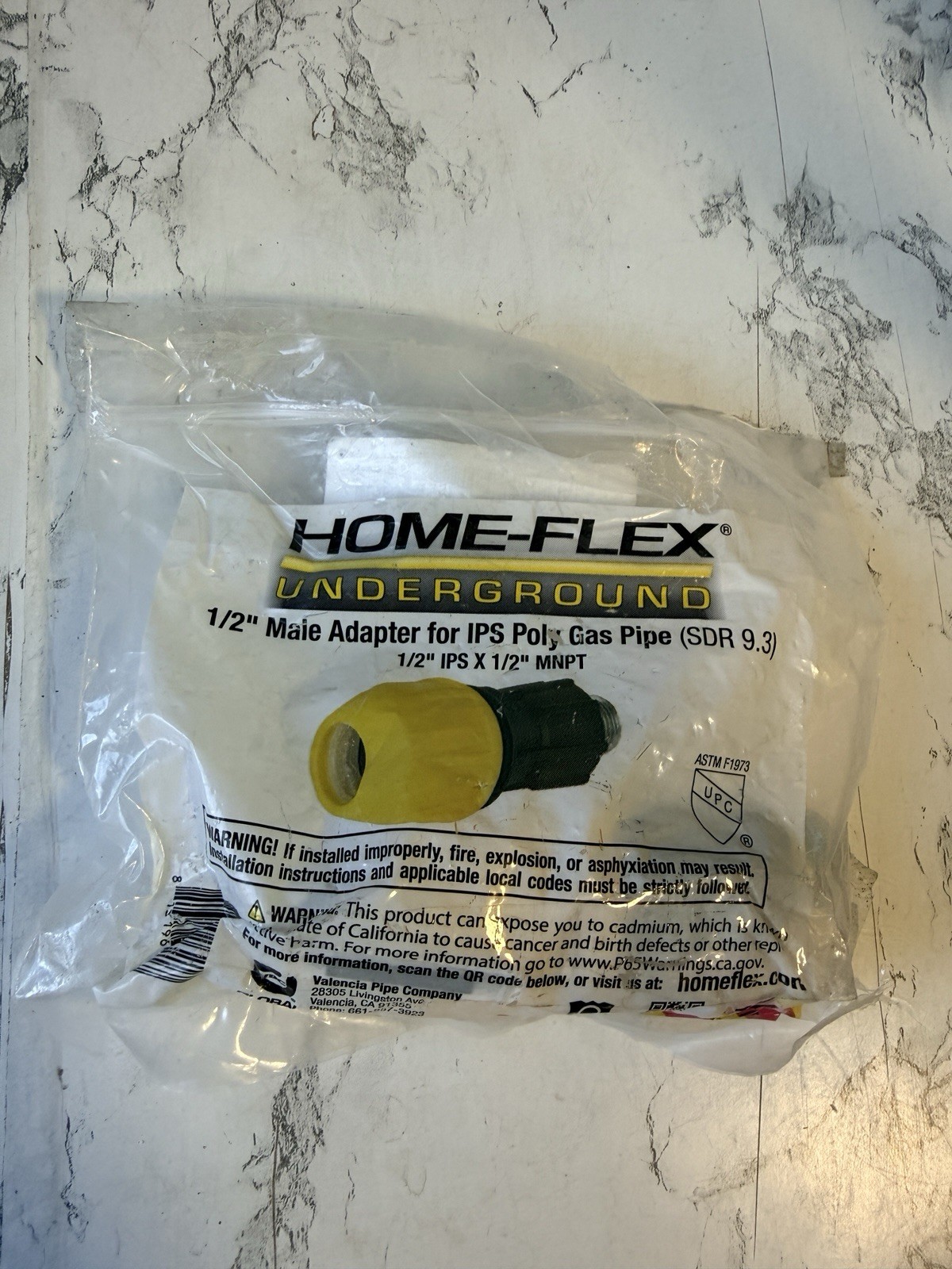 1/2 in. Polyproylene Underground Yellow Poly Gas Pipe Conversion Fitting