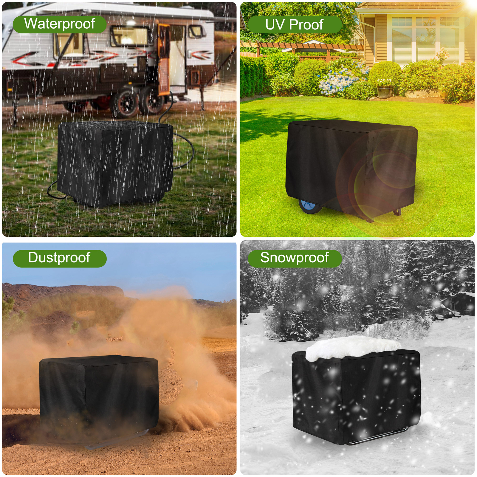Heavy Duty Universal Generator Cover 210D Waterproof 20*20*26″ For 5000-10000W