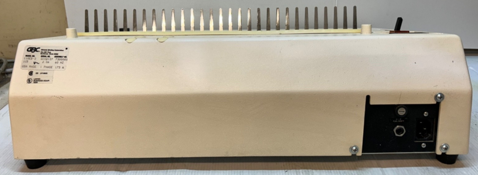 GBC Electric Binding Machine 110EB-3 60Hz 1Ph 115V 2A 173W T01019
