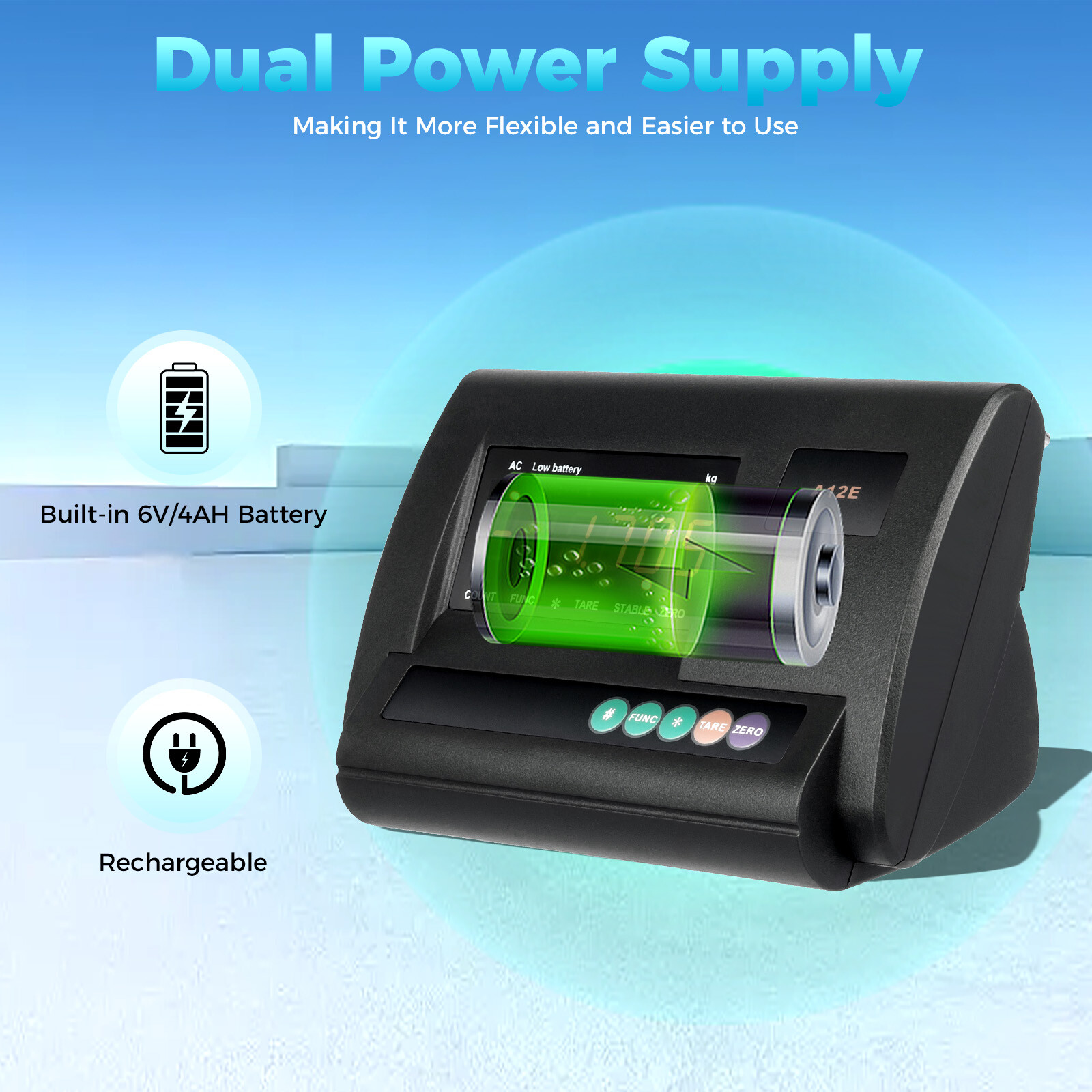 Industrial Weight Indicator 2T Capacity High Precision LCD Display Black Modern