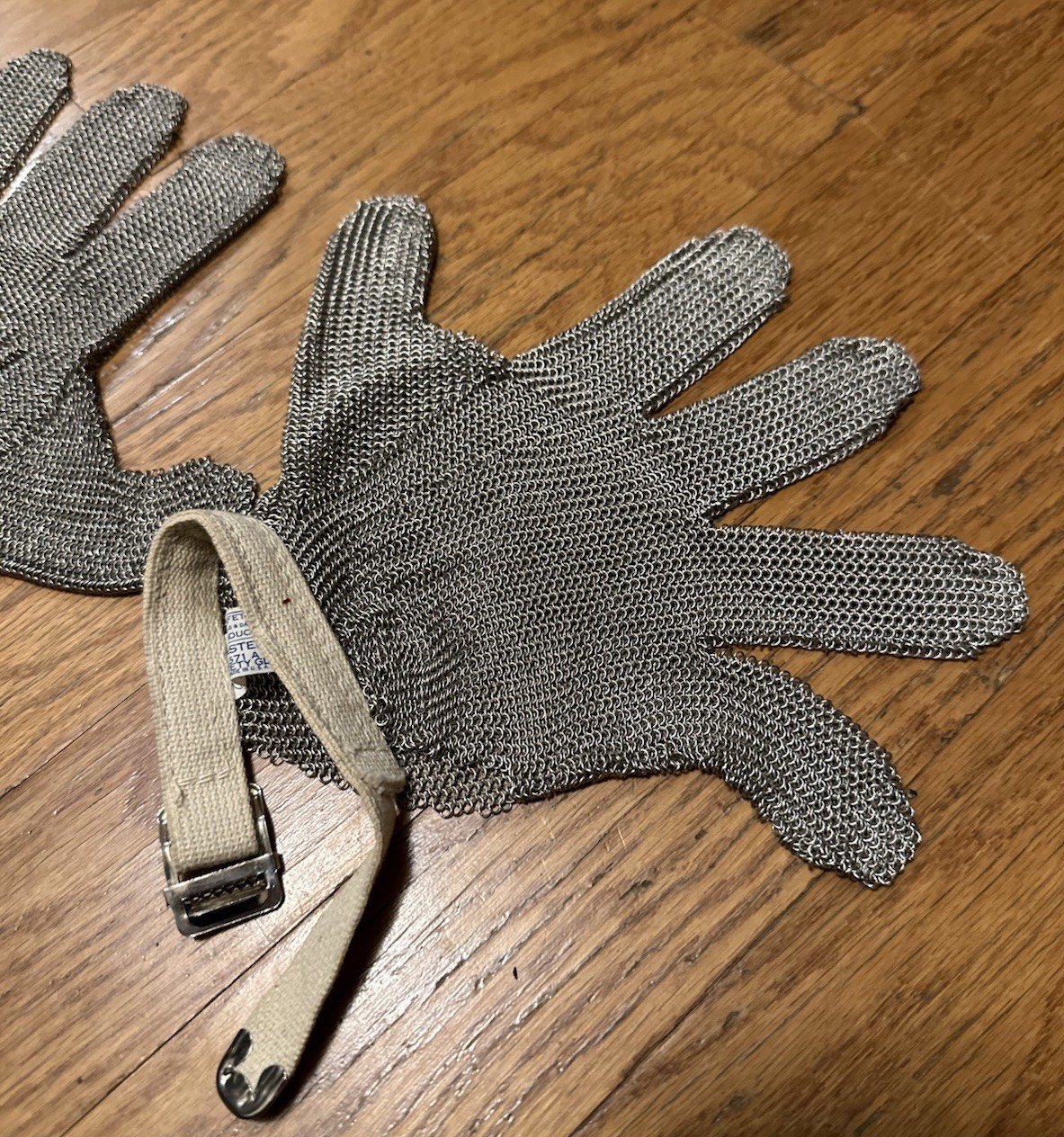 Vintage Stainless Steel Whiting & Davis Safety Cut Proof Glove – Pair Of Gloves