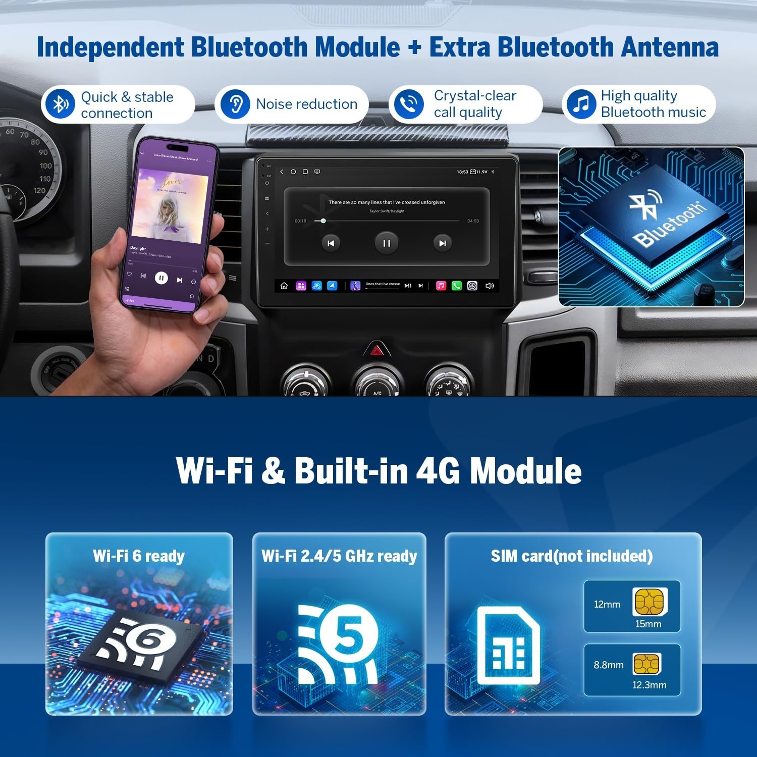 Eonon 6+64GB Car Audio Compatible with Dodge Ram 1500, 2500, 3500 (2013-2018)…