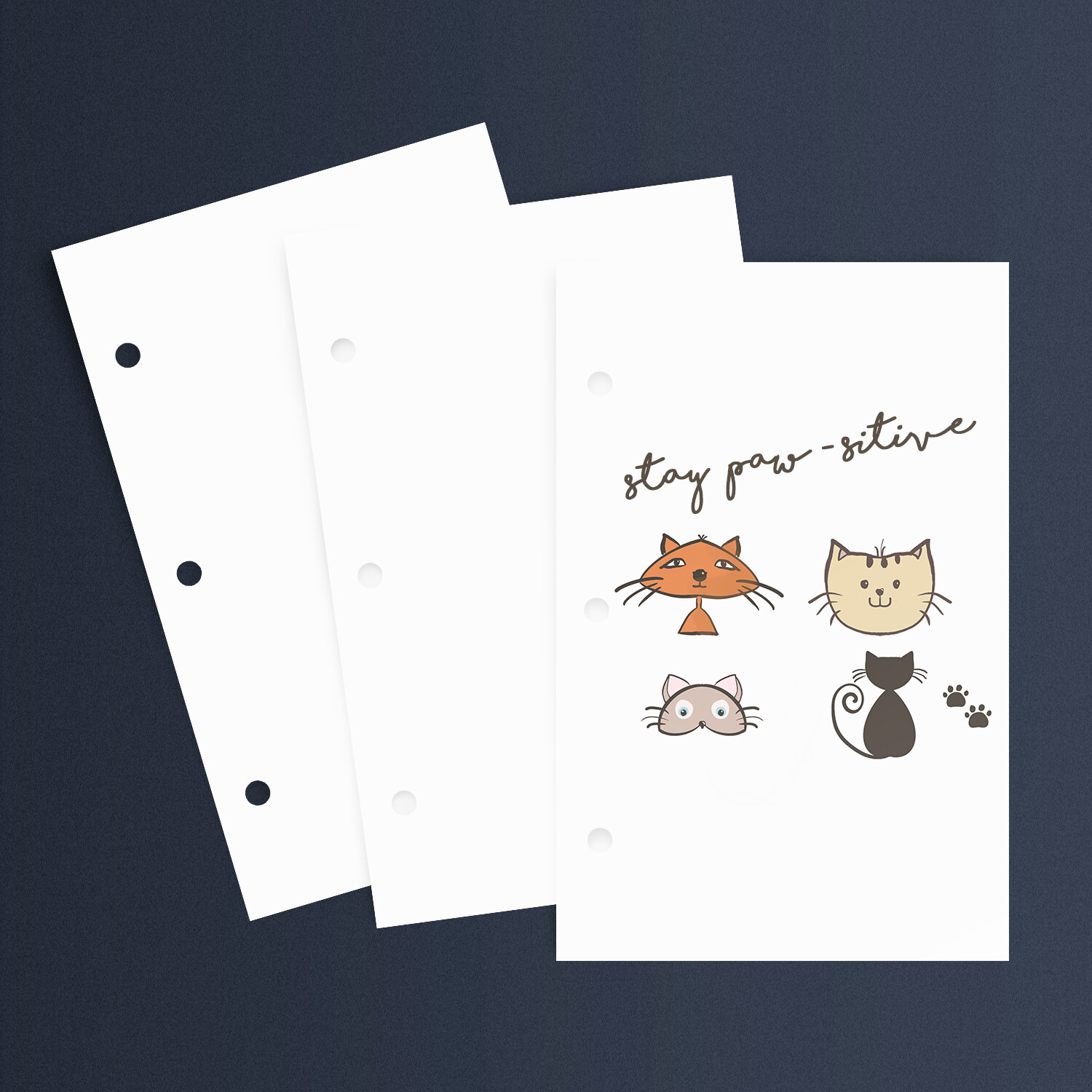 3 Hole Punched Bright White Blank Paper, 8.5 x 5.5, 24w, 3 Ring Binder Refill