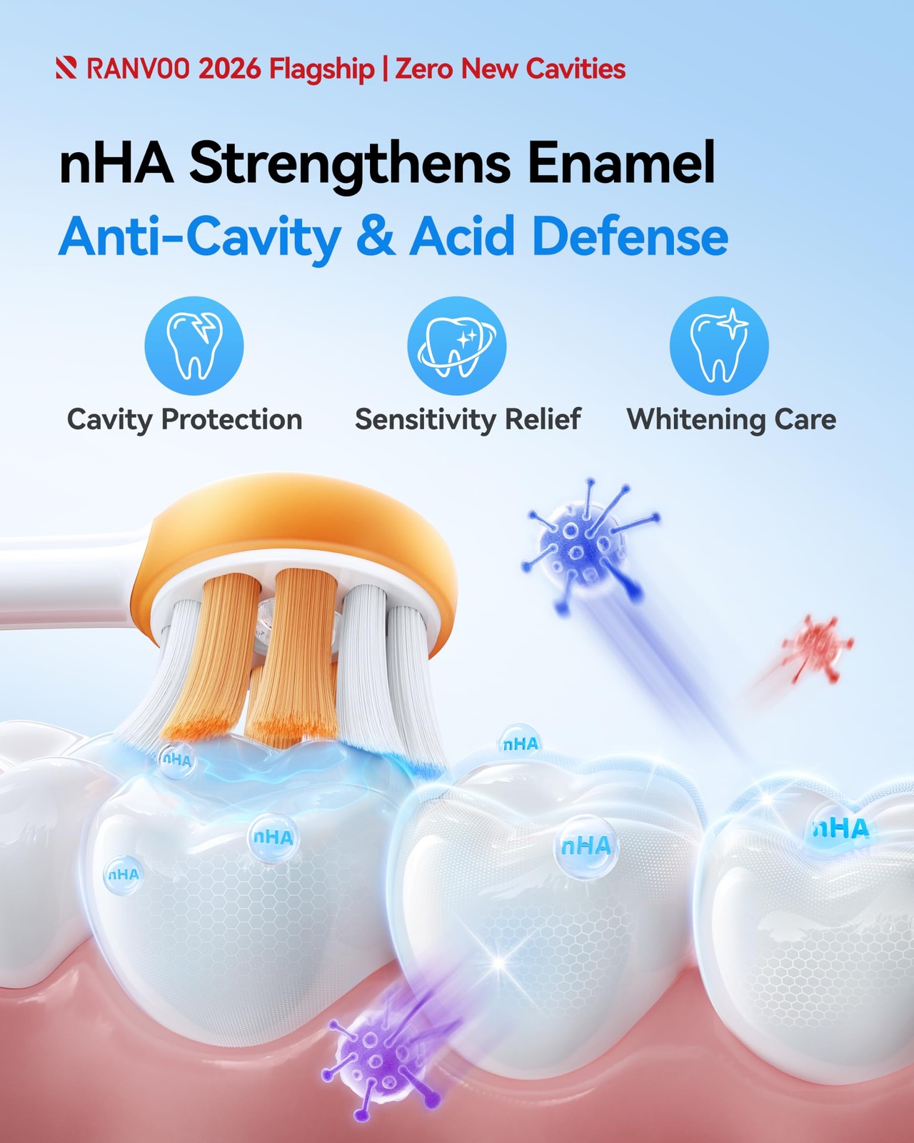 AirJet X3 Enamel [Powerful Anti-Cavity] [Max Interdental Clean] Toothbrush, O…