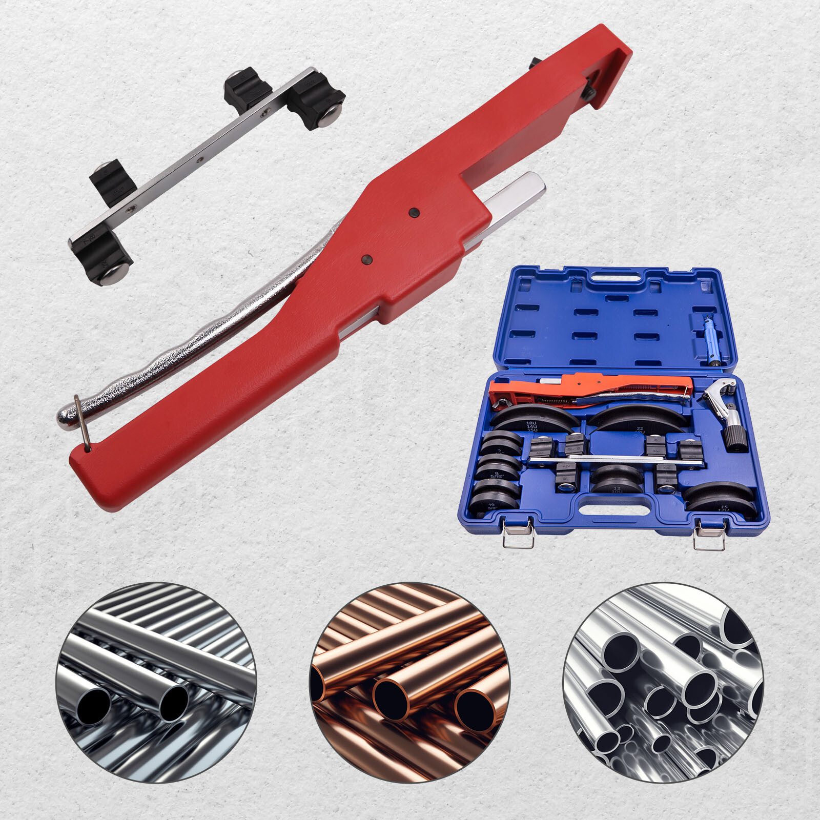 HVAC Ratcheting Pipe Tube Bender Tool Kit 1/2» 1/4″-7/8″ 90 Bending 7 Dies