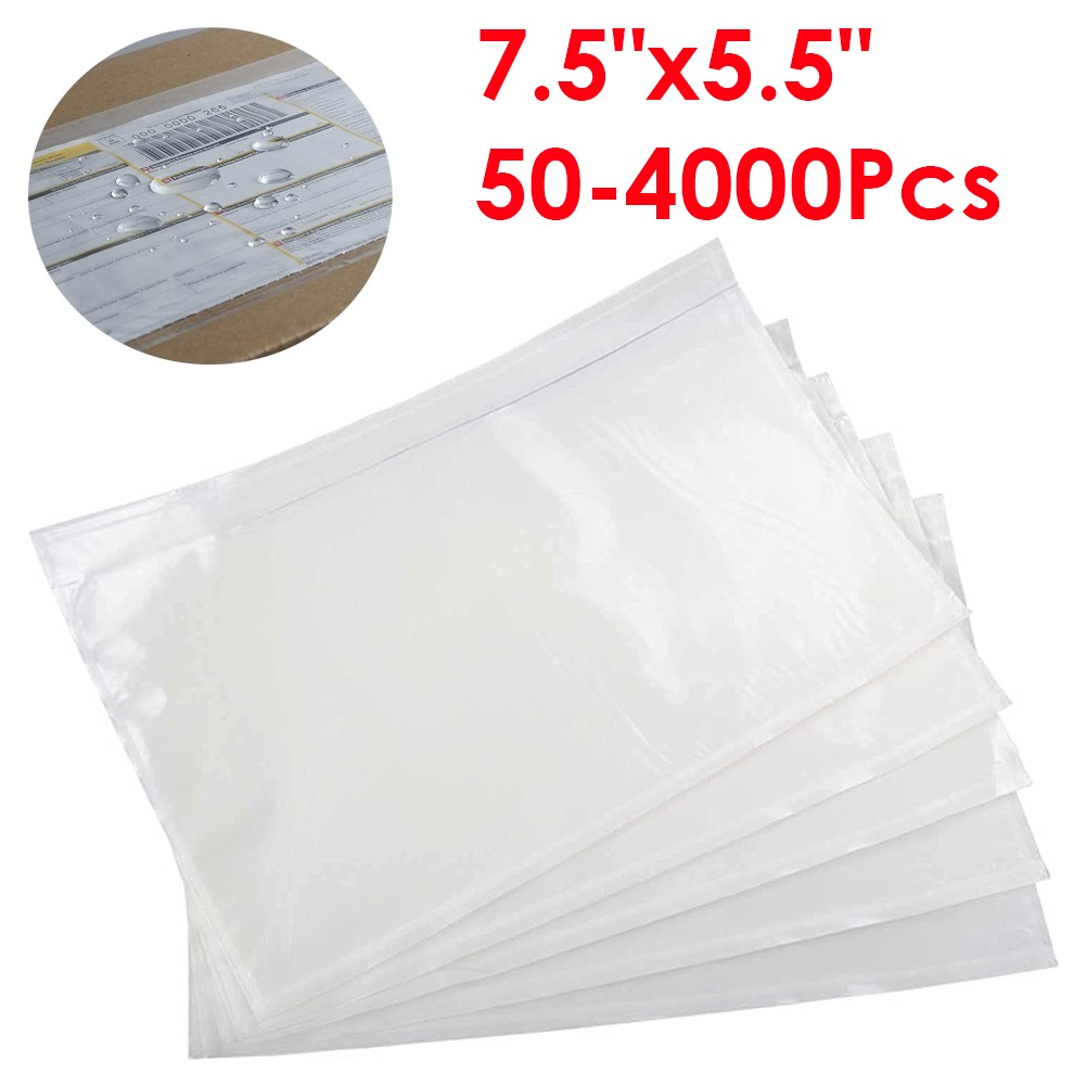 50-4000 Clear Adhesive Packing List 7.5″x5.5″ Shipping Label Envelopes Pouches