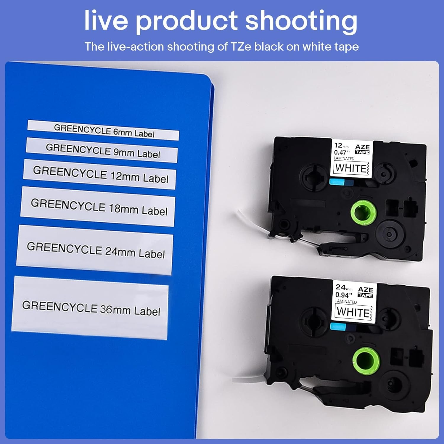 3PK Brother P-Touch TZe-231 TZ-231 12mm Black/White Standard Laminated Tape 0.47