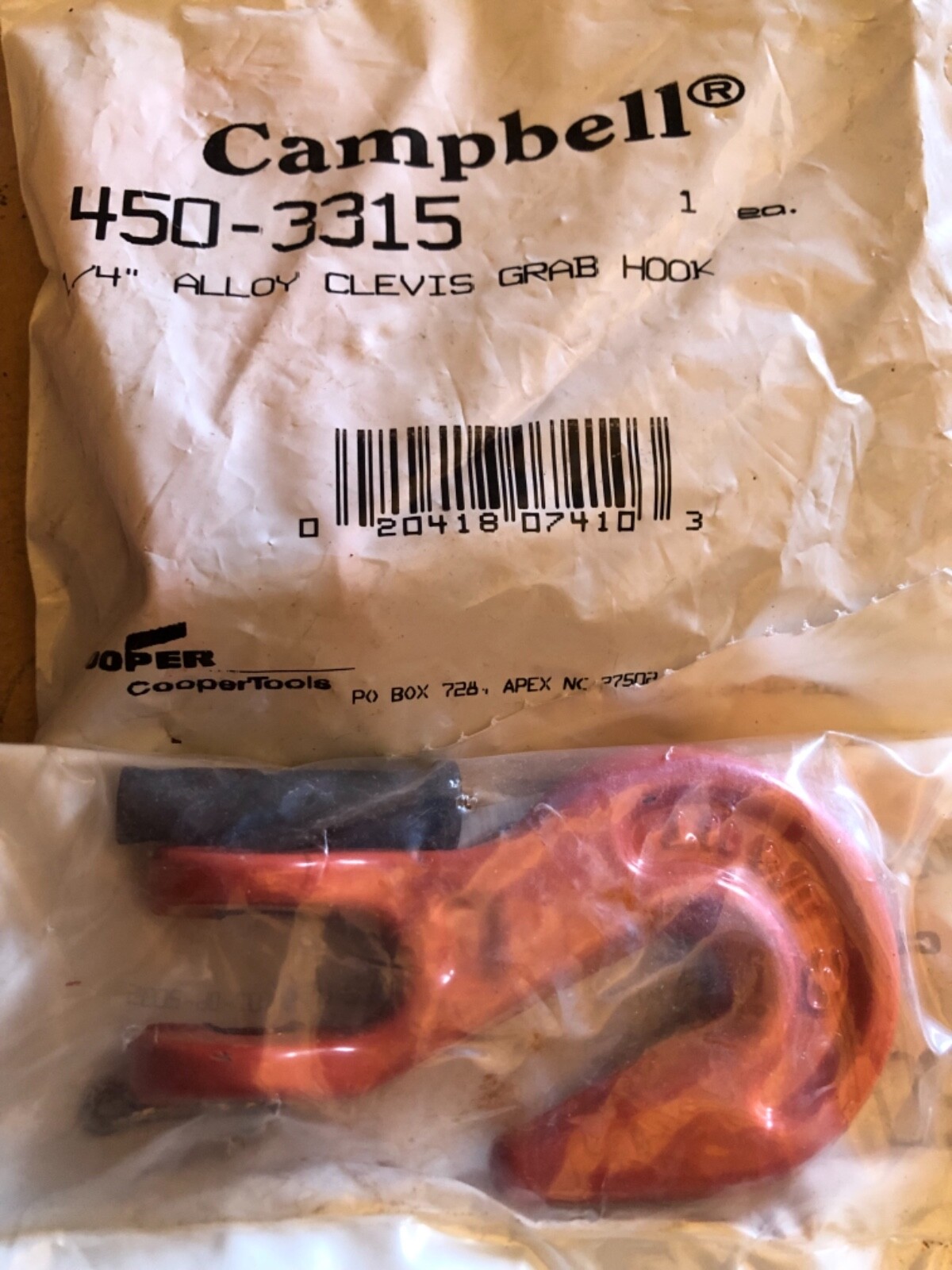 New Campbell 450-3315 1/4″ Alloy Clevis Grab Hook USA – Load 4100 LB