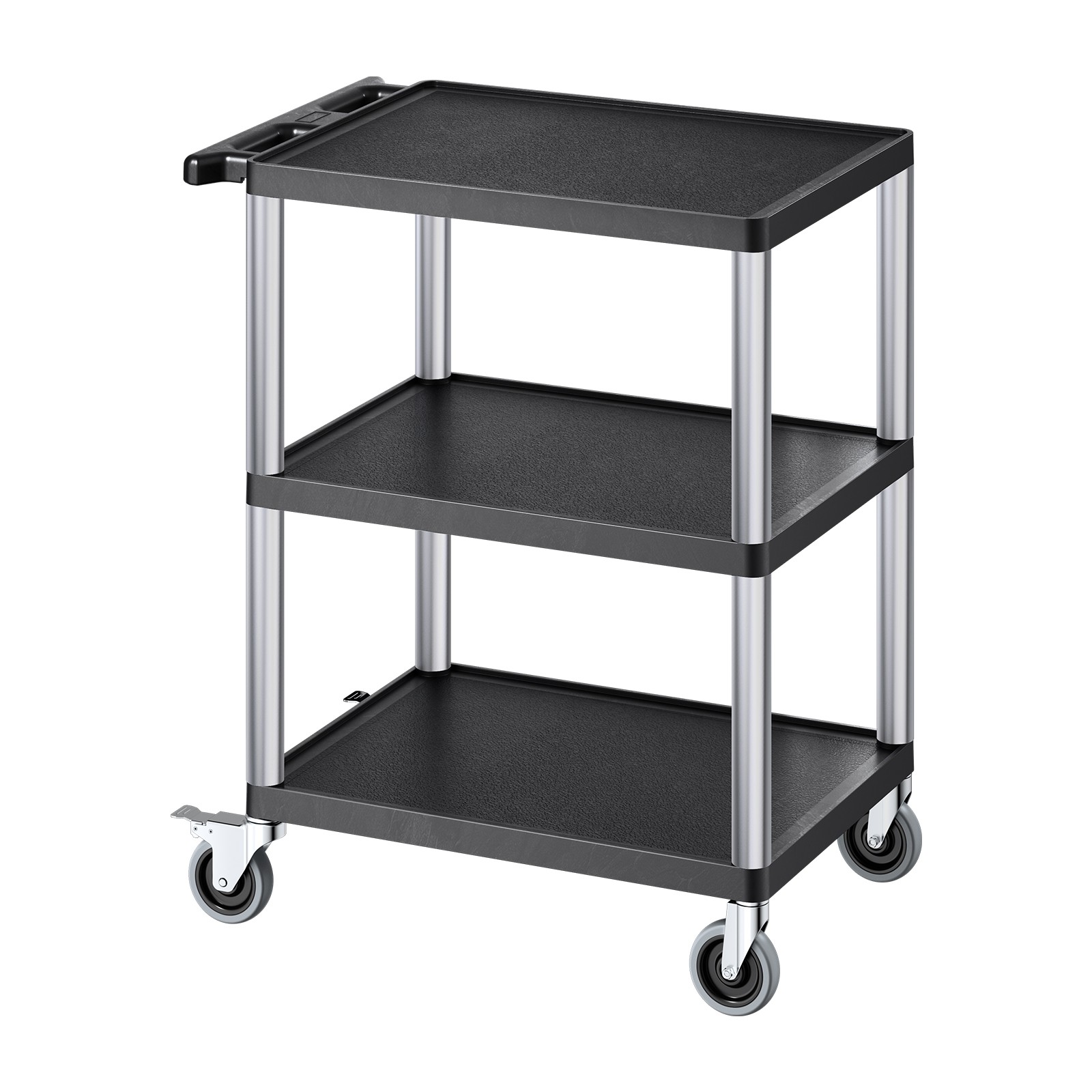 Uimoso 3-Tier Rolling Utility Cart, 300 lbs Capacity,27.6 x 18.1 in Service Cart