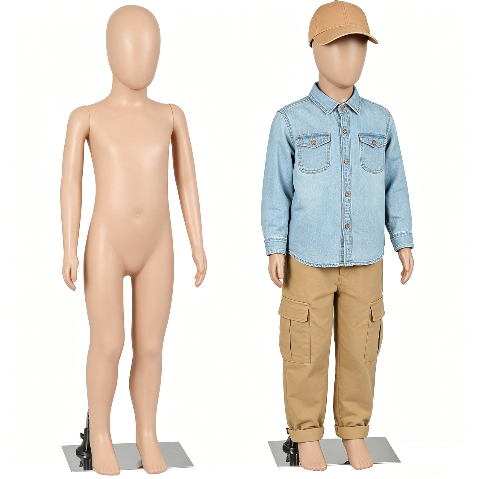 Detachable Kids Mannequin 360° Head Child Dress Form for Clothing Shop Nude