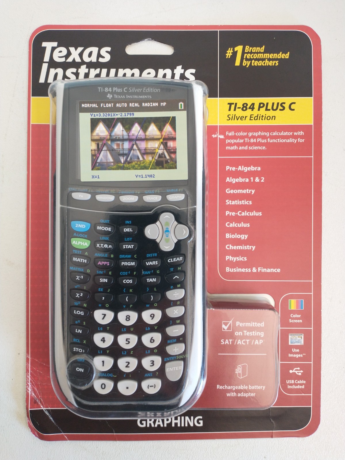 Texas Instruments TI-84 Plus C Silver Edition Graphing Calculator Black – New