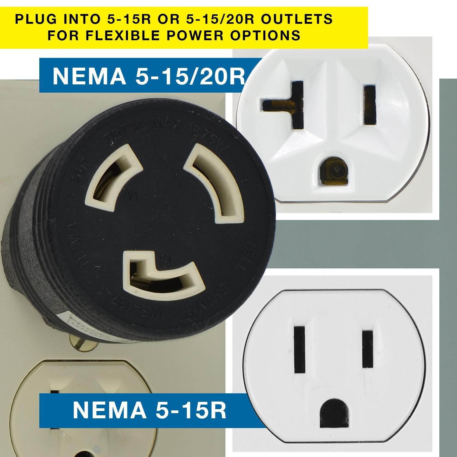 Conntek 30221-BK Plug Adapter NEMA 5-15P to L5-20R