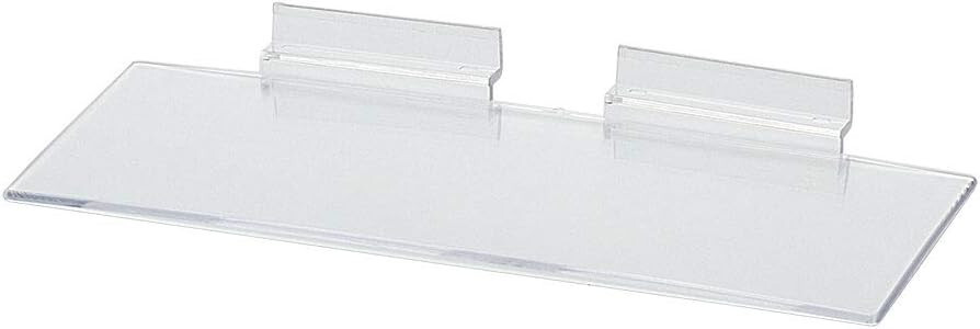 50 Slatwall Shelves Shelf Shoe 4″ x 10″ Display Flat Styrene Clear Acrylic