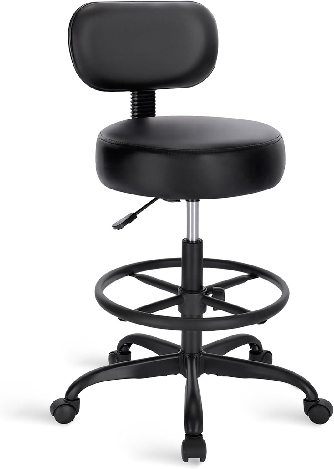 Heavy-Duty Adjustable Drafting Stool – Comfort Cushion & Ergonomic Backrest