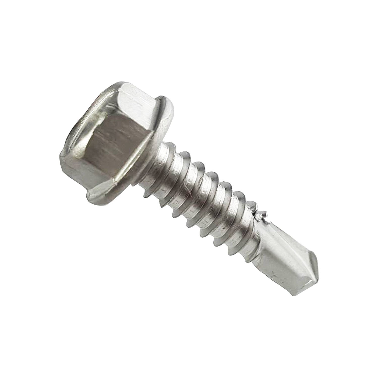 #12 x 2-1/2″ Hex Head Self Drilling Metal Tek Screws Stainless Steel Qty 500