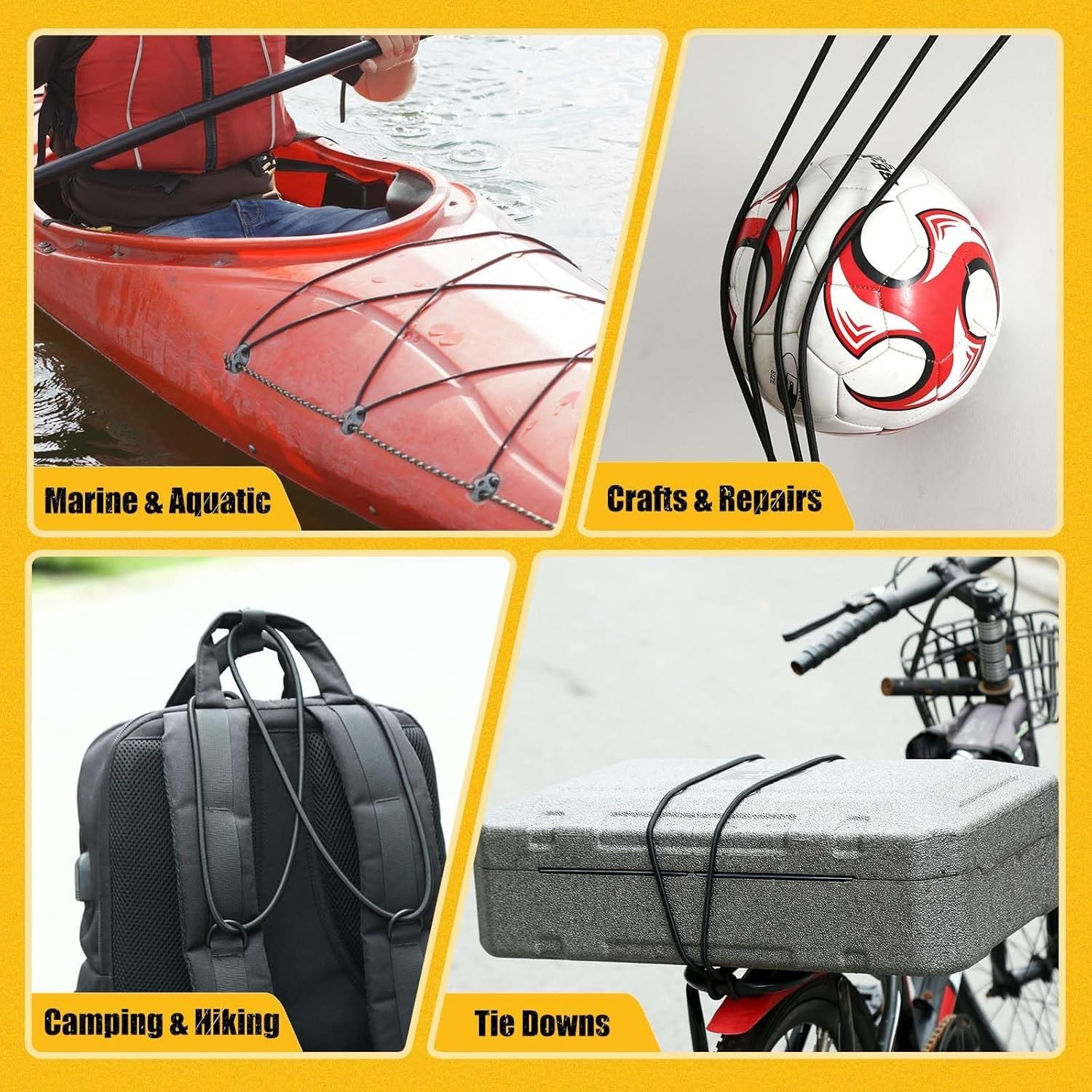 Marine Grade Bungee Cords Heavy Duty Outdoor – Bungee Cord Roll – 100% Stretc…