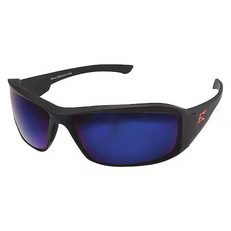 Edge Eyewear Xb138 Brazeau Torque, Safety Glasses, Anti-Scratch, Blue Mirror