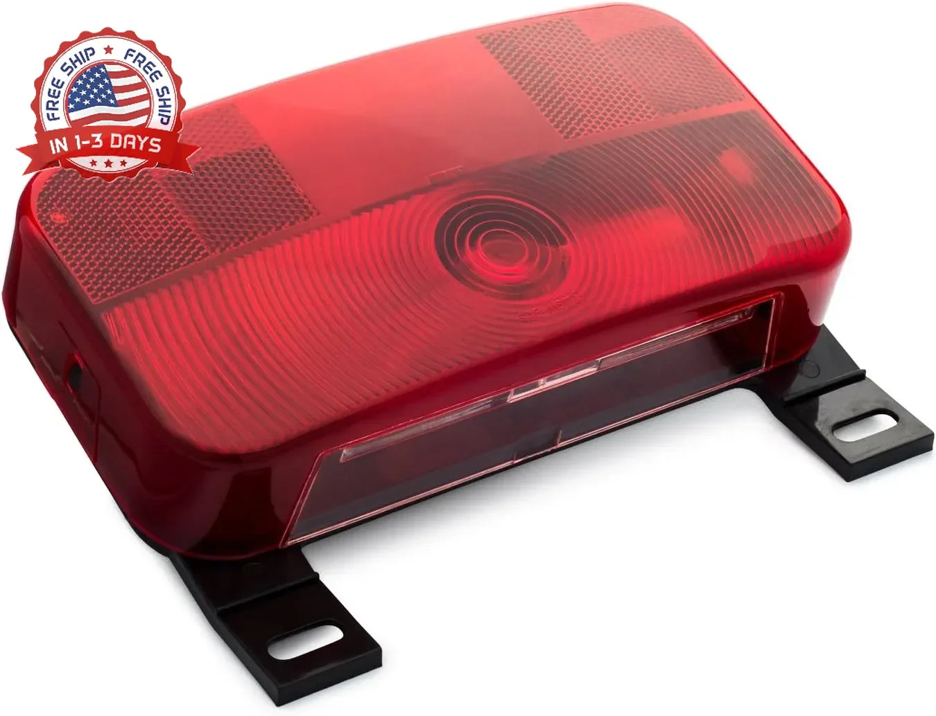 Lumitronics Red Surface Mount Light, License Bracket and License Light, Stop/Tur