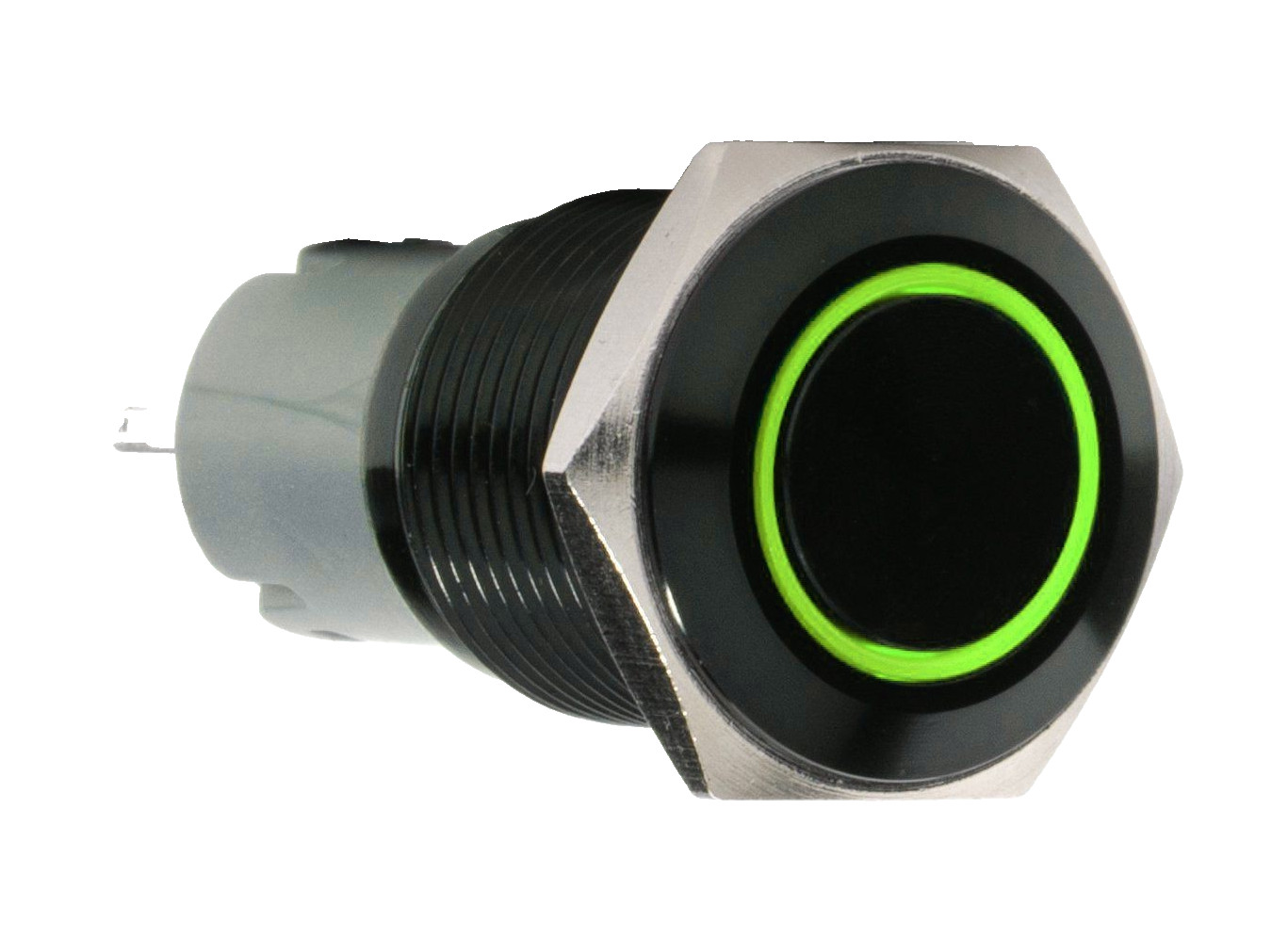 Race Sport 19mm Latching / Momentary Push Button Switch ON-OFF W Green LED 12V