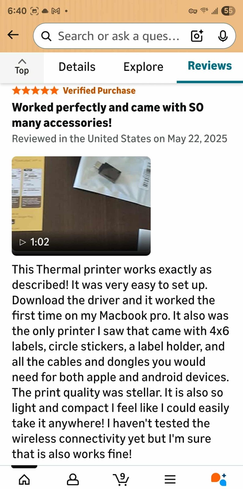 Thermal Bluetooth Shipping Label Printer 4×6 – Mac Windows Android iOS (Open Box