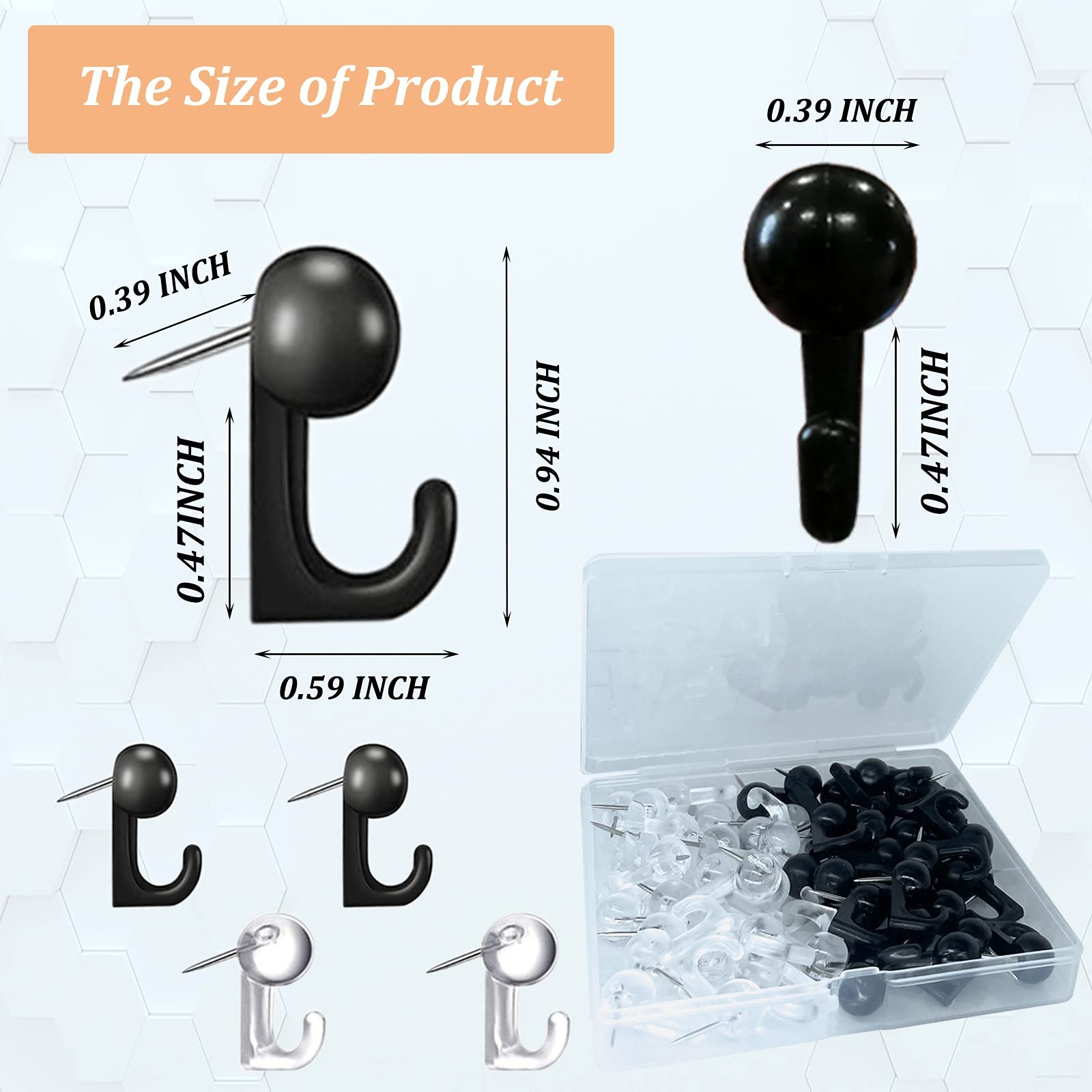 50 PCS Push Pin Hooks, Plastic Heads Cork Board Hooks Decorative Thumb Tacks …