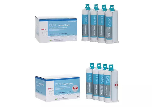 HDI Denu Vinyl Polysiloxane Impression Material Heavy Body Fast Set 4 x 50 ml