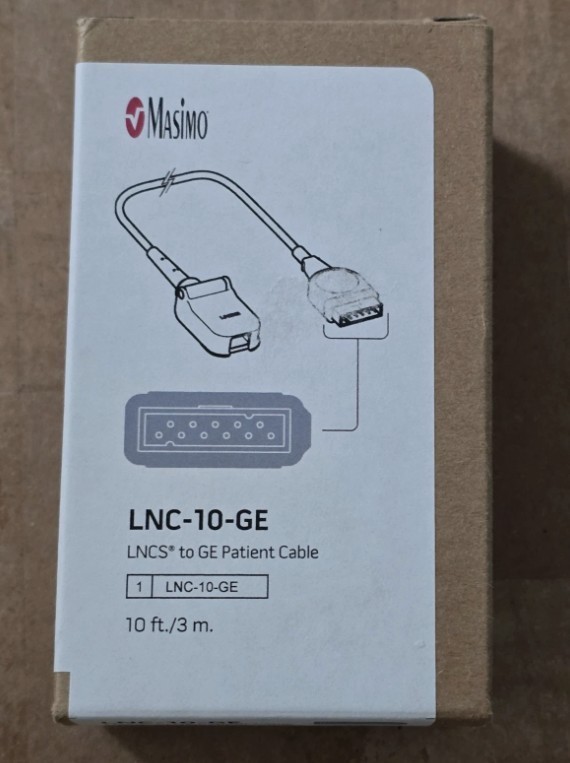 👑⭐ Masimo LNC-10-GE LNCS To GE Patient Cable 10ft/3M New in Box Cable & Papers