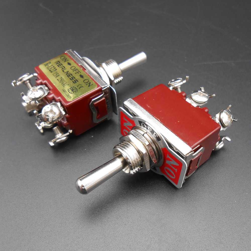 R-1322 Motor Manually Reversing Toggle Knob Switch MAX 15A 220V Silver Contact !