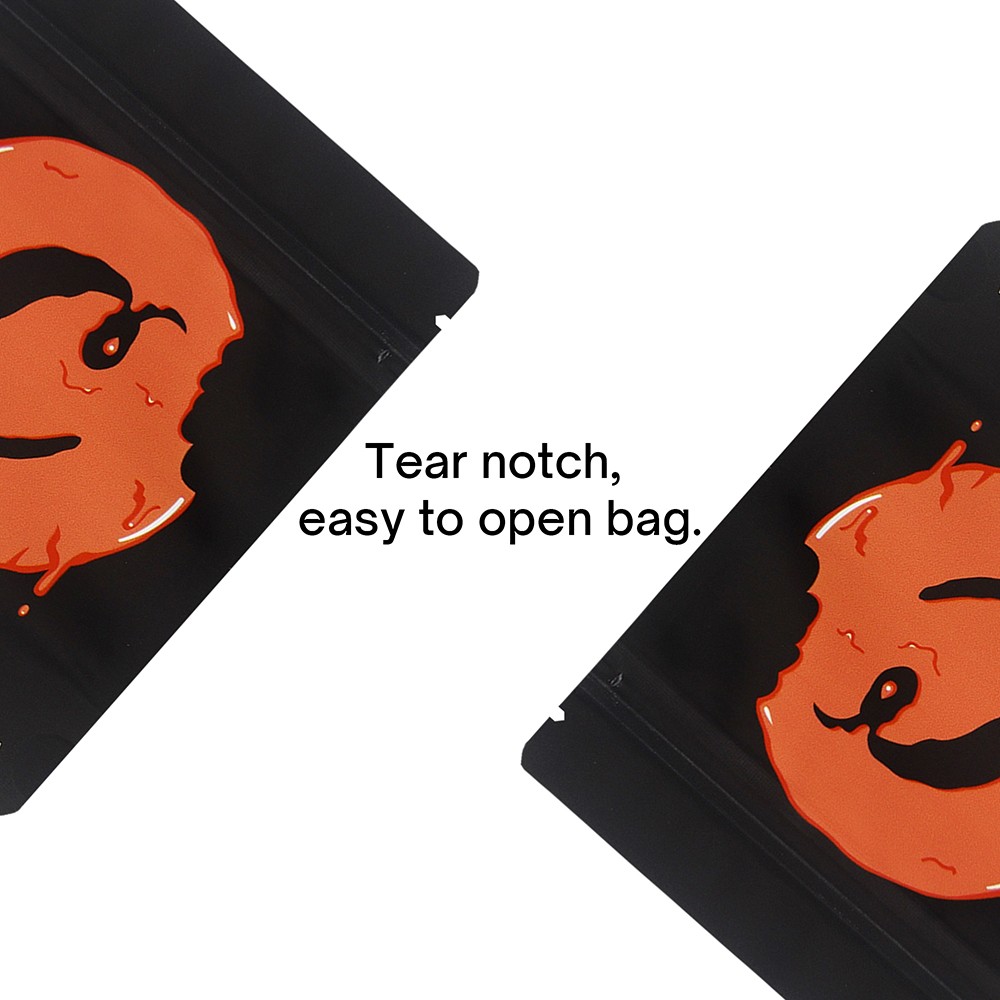 3.5g Odor Proof Foil Storage Mylar Bags 100pcs Food Safe Zip Seal Stand Up Pouch
