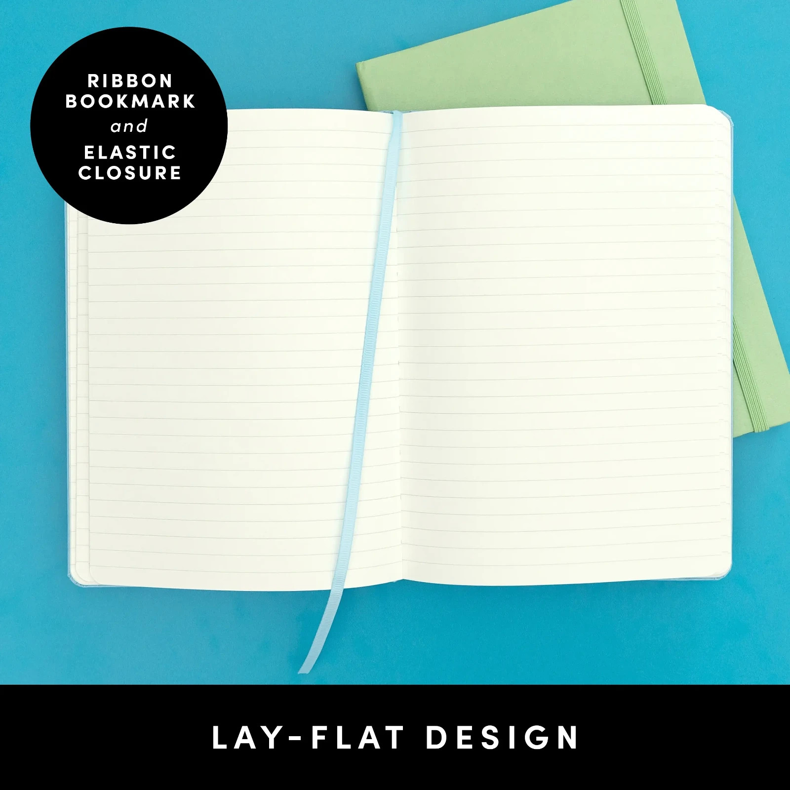 Paperage Casebound Lined Journal Notebook. Black, 160 Pages
