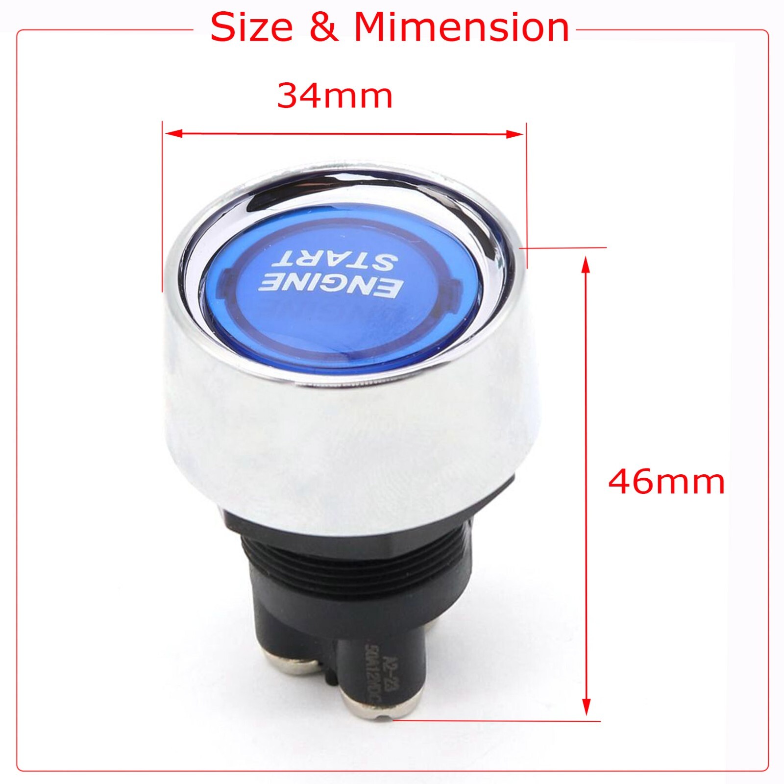 12 Volt DC LED Light Heavy-Duty Momentary Push-Button Starter Switch (50 Amps)