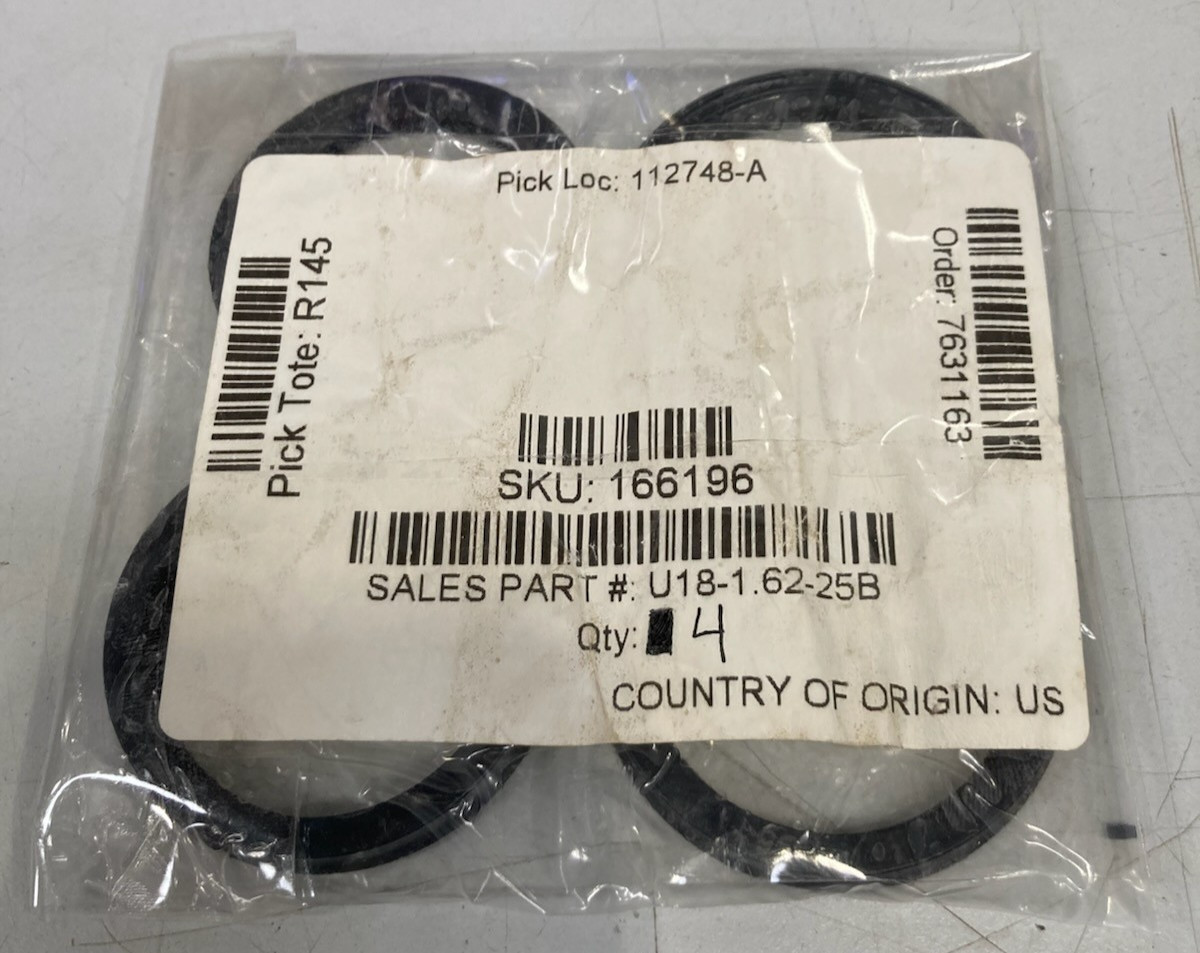 U18-1.62-25B U-Cup Seal 1-5/8″ ID x 2-1/8″ OD x 1/4″ H 90A Urethane Hyd 4pc