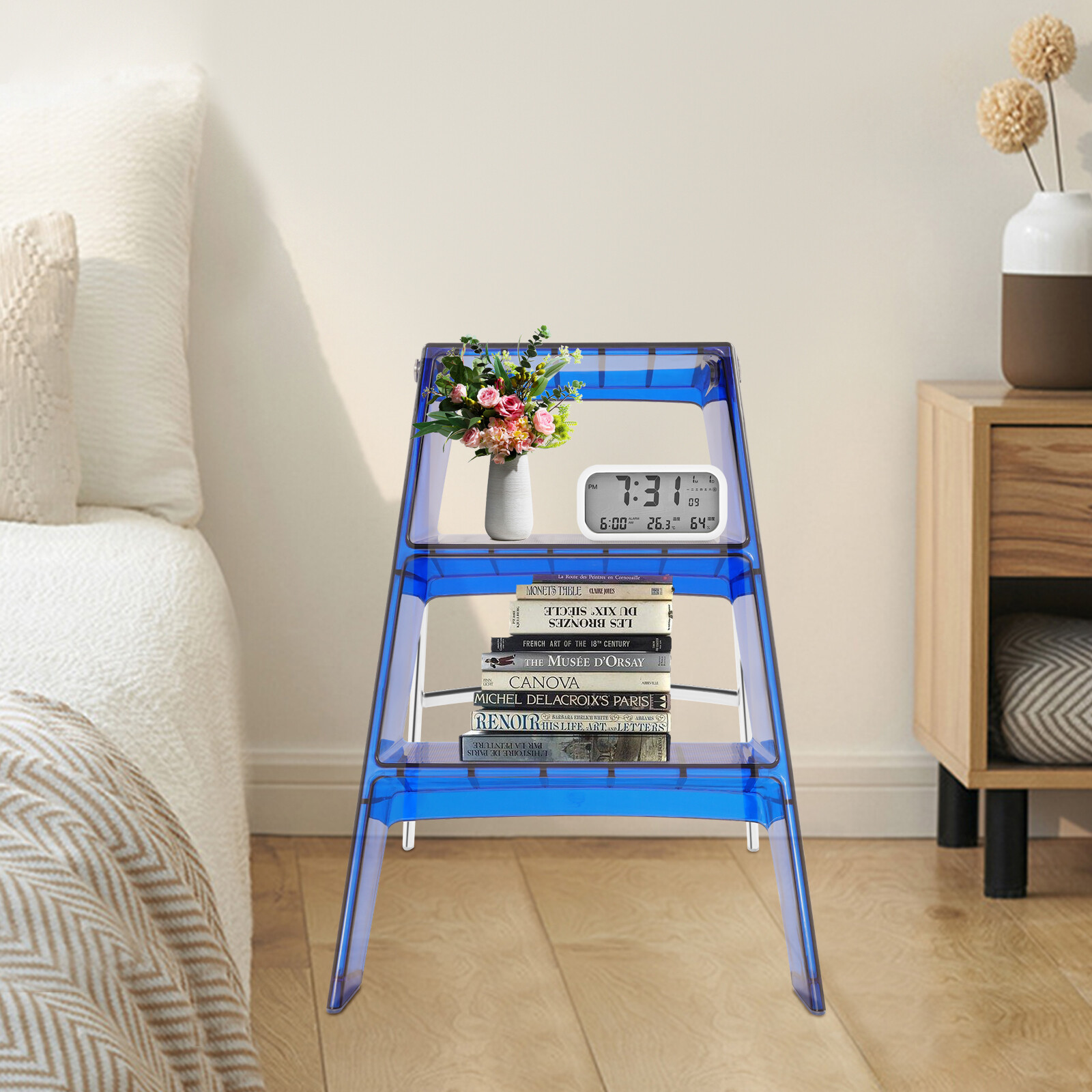 Folding Step Stool, Step Stools for Adults, 3 Step Ladder Folding Step Stool