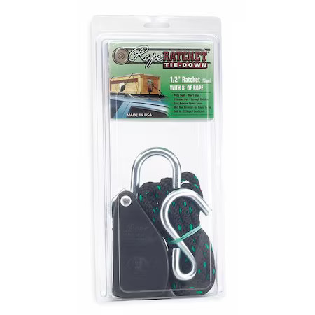 Rope Ratchet 10030 Rope Ratchet, Hook, 8 Ft.L, Polypropylene