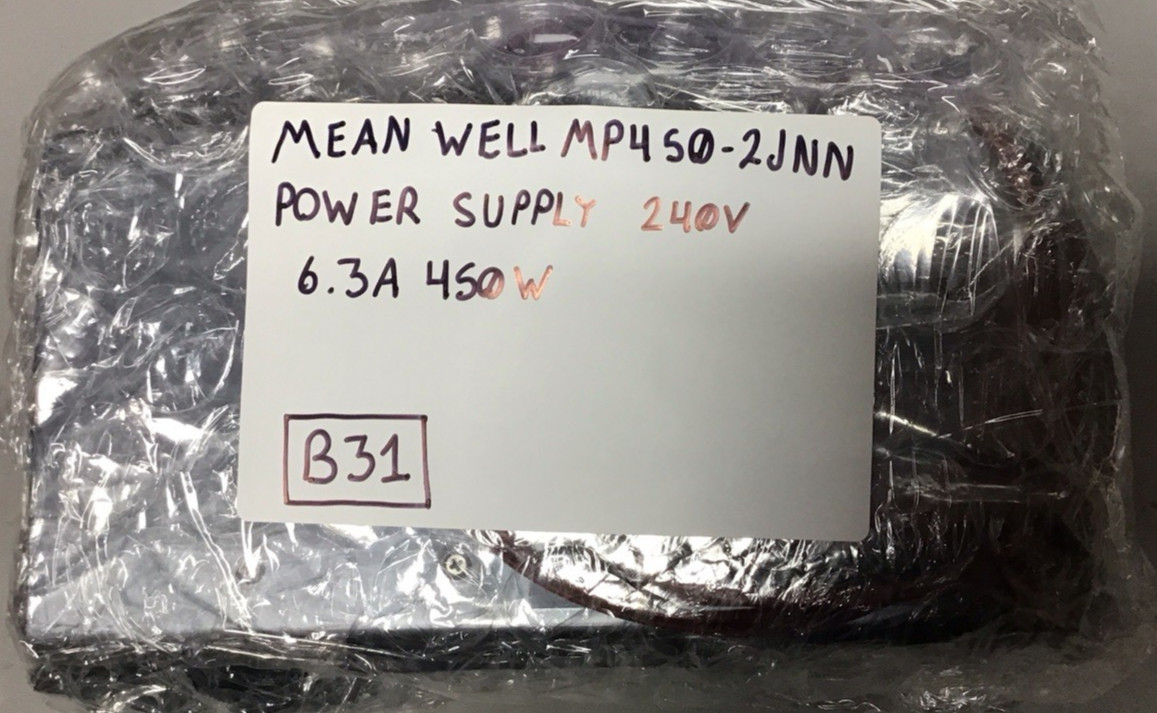 Mean Well MP450-2JNN Switching Power Supply 240VAC 6.3A 450W (B31)