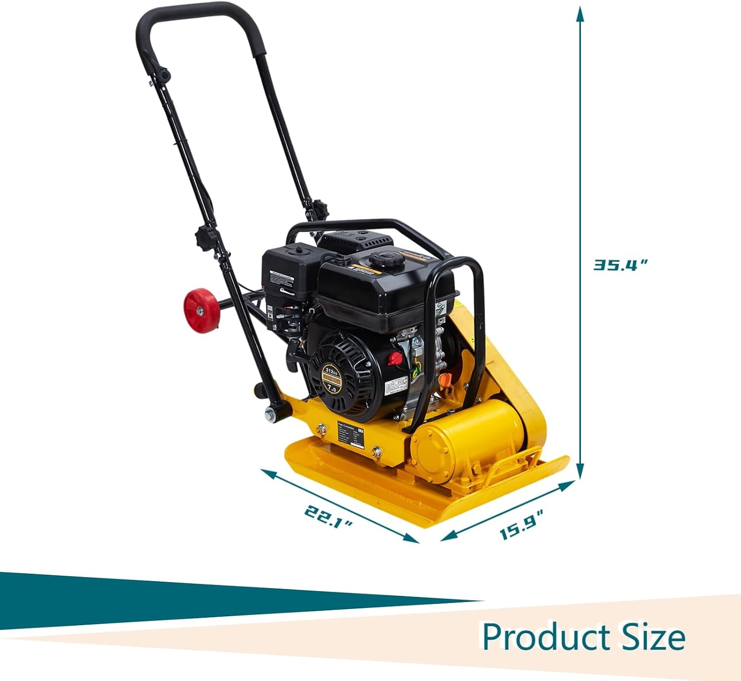 Plate Compactor Rammer Dirt Soil Asphalt Tamper 7HP 212CC Gas Jump Jack Tamper