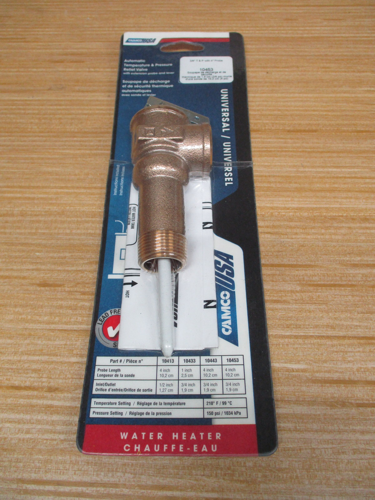Camco 10453 Temperature/Pressure Relief Valve 3/4 NCLX-5LX