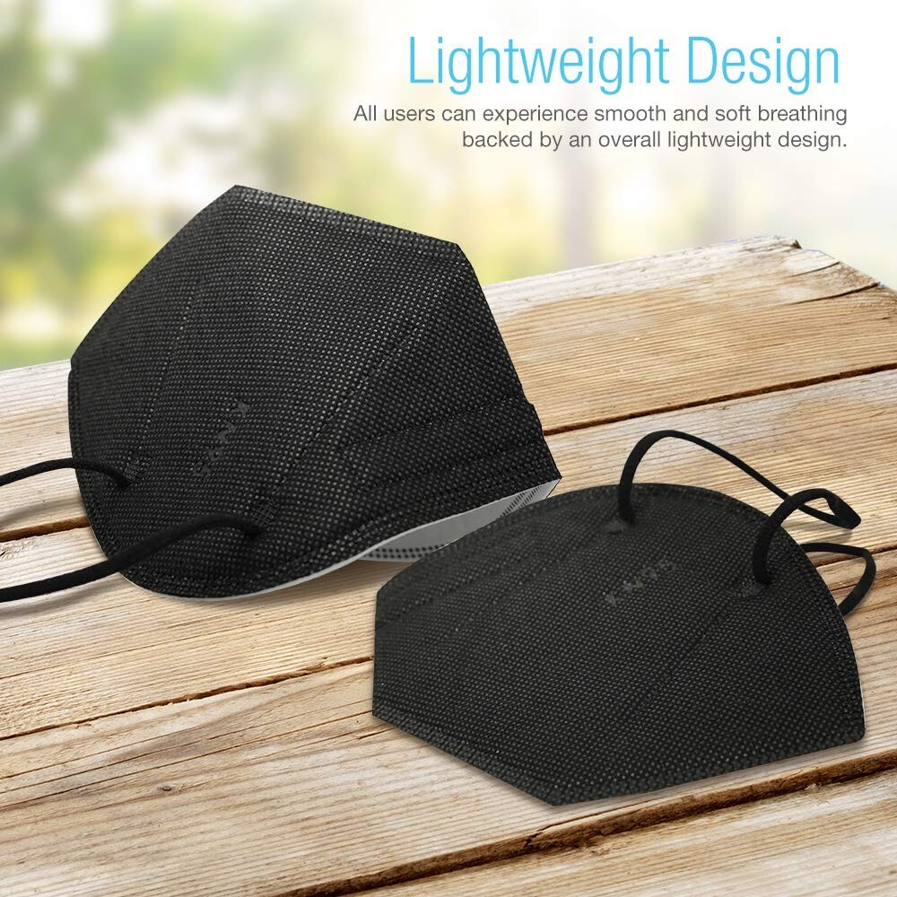 SUNCOO Protective KN95 Face Mask – 20 Pack, 5 Layers Cup Dust Filter – Black
