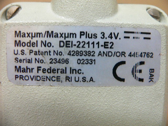 Mahr Federal Inc Dei-22111-E2 Maxum Plus 3.4V Indicator