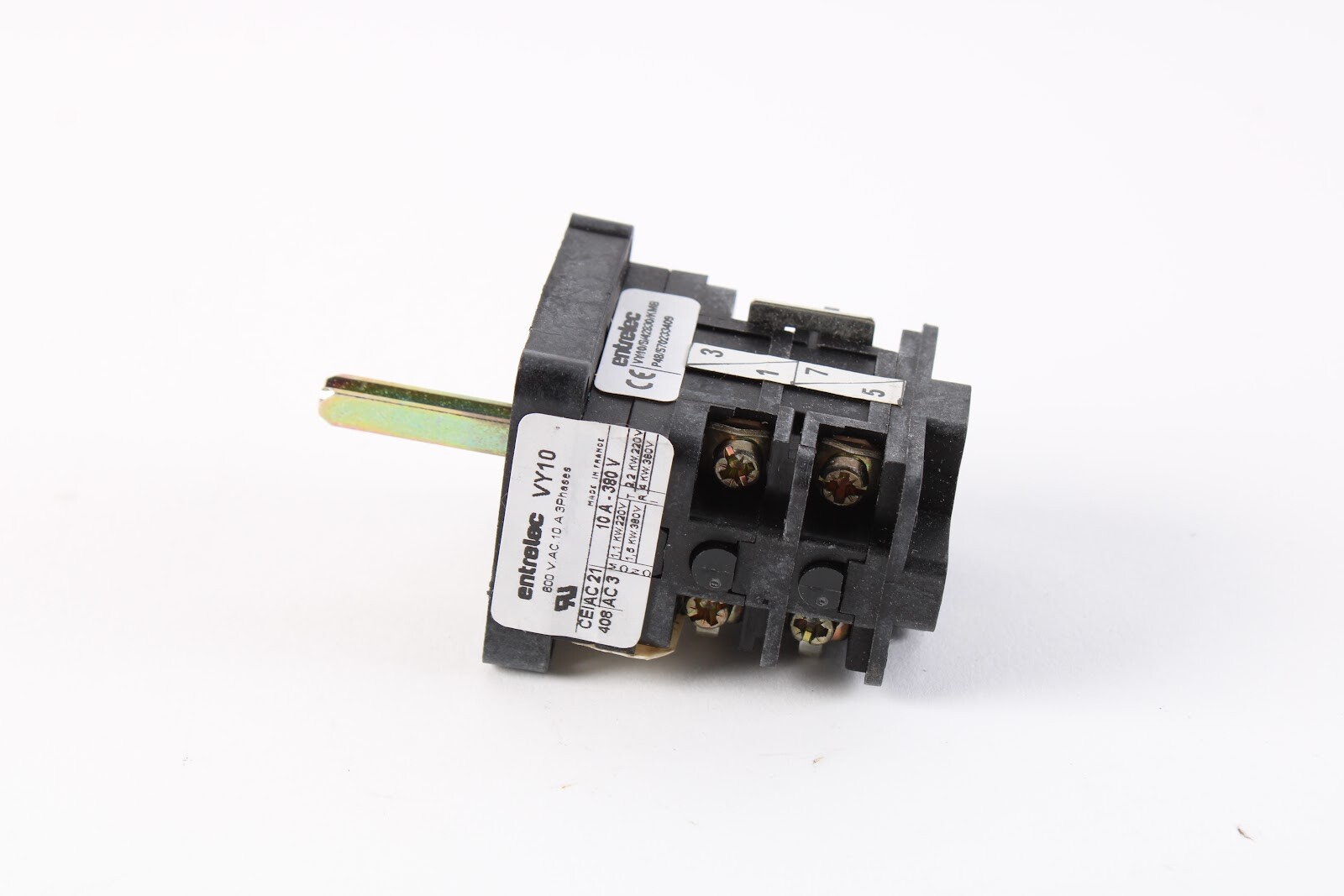 Entrelec VY10 600 VAC, 10A 3 Phase Rotary Switch – NEW
