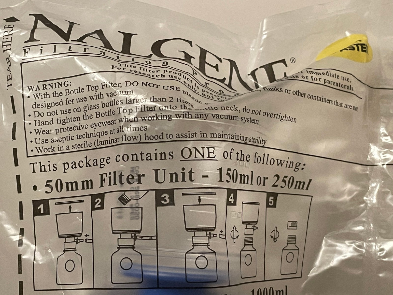 VACUUM FILTERS – Nalgene 0.2μm PES Membrane 250mL – MIXED LOT of 12