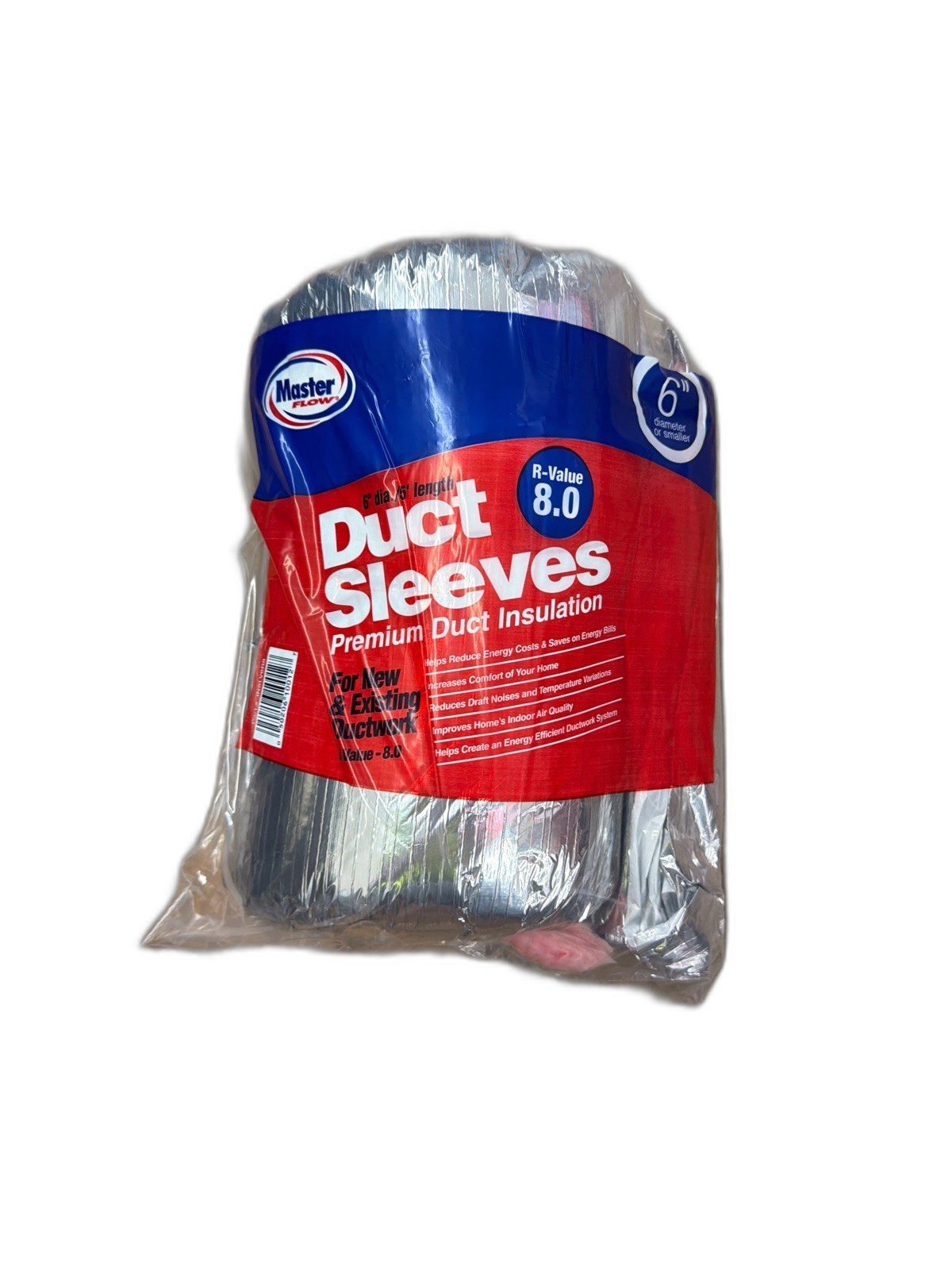 Master Flow 6 in. Dia R-8 Ductwork Insulation Sleeve