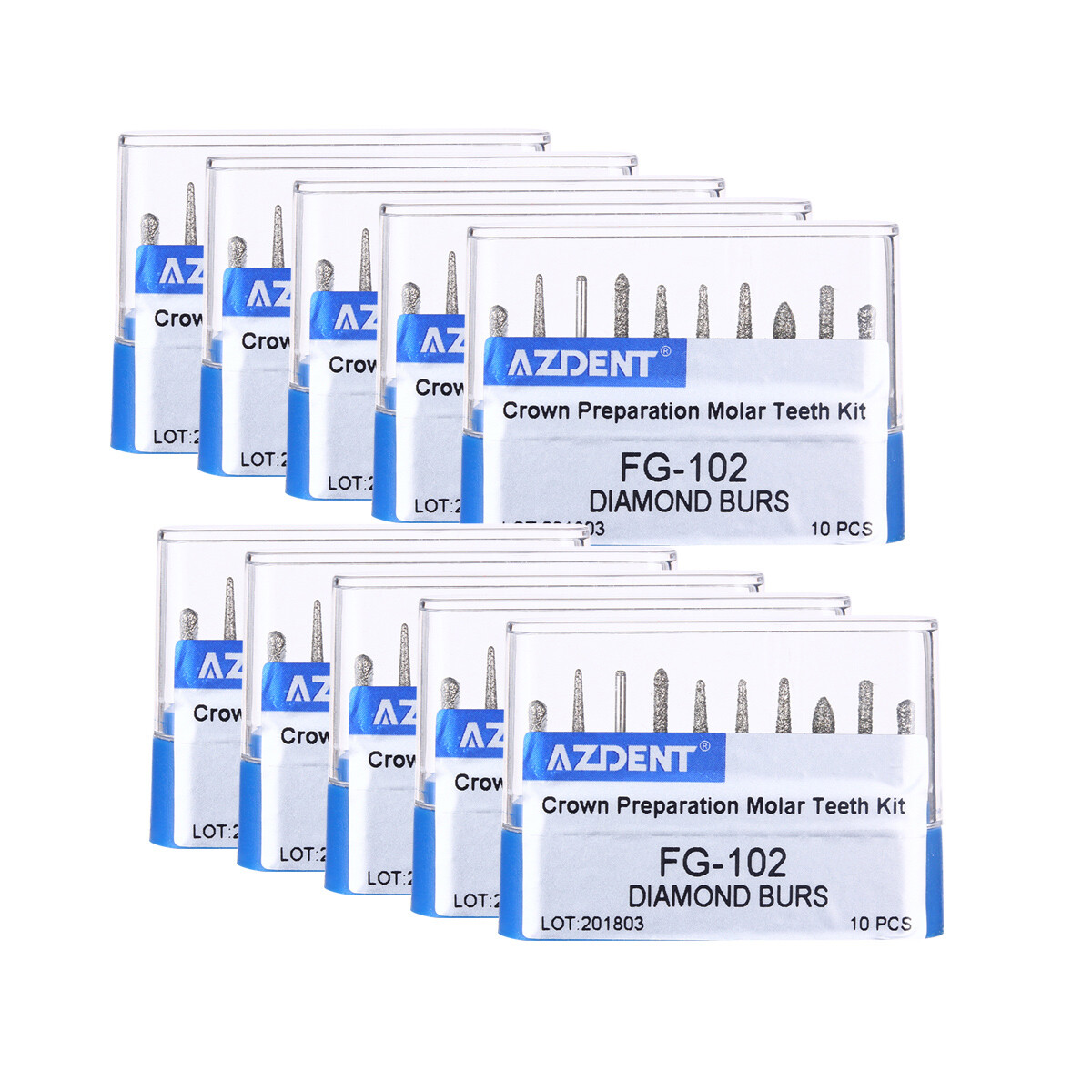 30Boxes Dental Diamond Burs For Crown and Bridge Preparation Molar Teeth FG-102