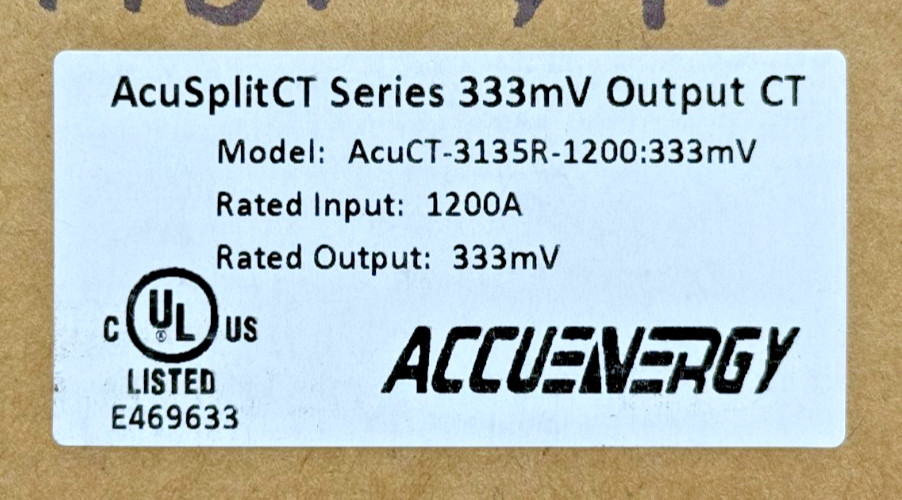 ACCUENERGY AcuSplitCT Series 333mV Output CT AcuCT-3135R-1200:333mV 1200A