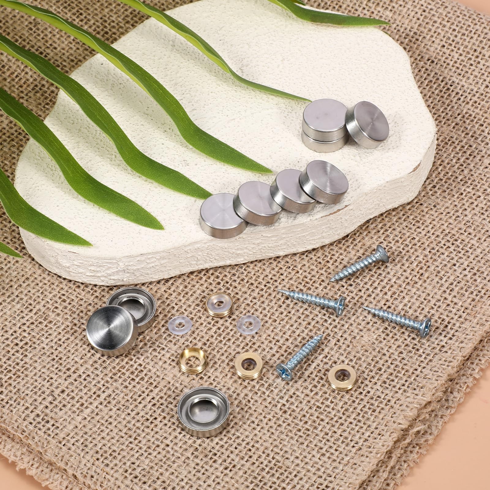 30 PCS Decorative Screws with Caps, Screws with Caps Stainless Steel Mirror D…