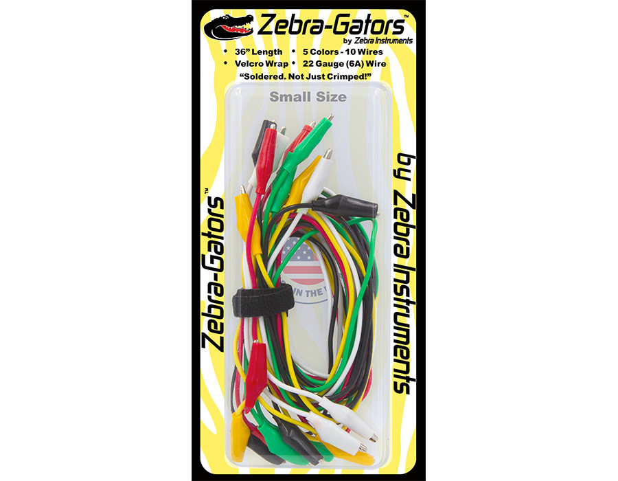 Zebra Gators – 10 Piece Small Size Alligator Jumper Lead Set # ZG002