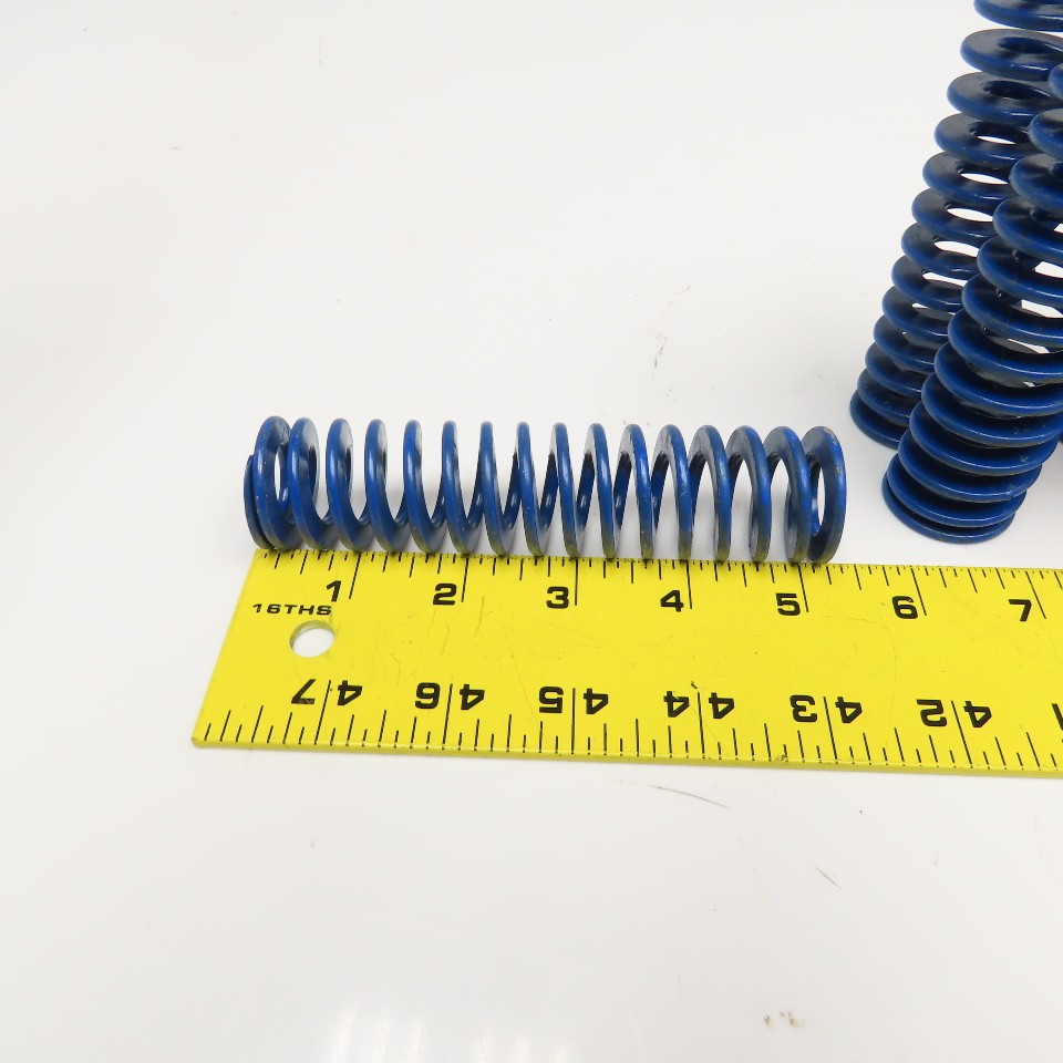 5/8″ x 1-1/4″ Flat Wire Compression Blue Die Spring 4-5-1/2″ OAL Lot Of 16