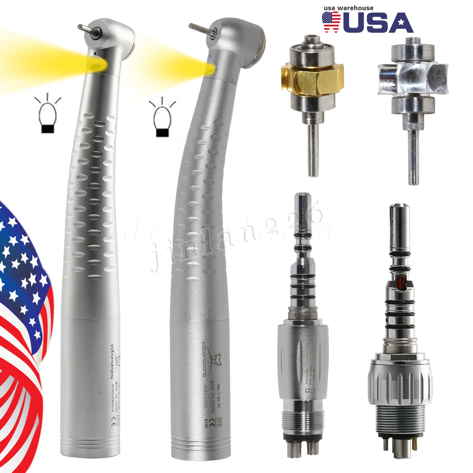 Fiber-Optic Dental High speed Handpiece Fits KaV Couplers 4/6 Hole 4Hole 6 Pin